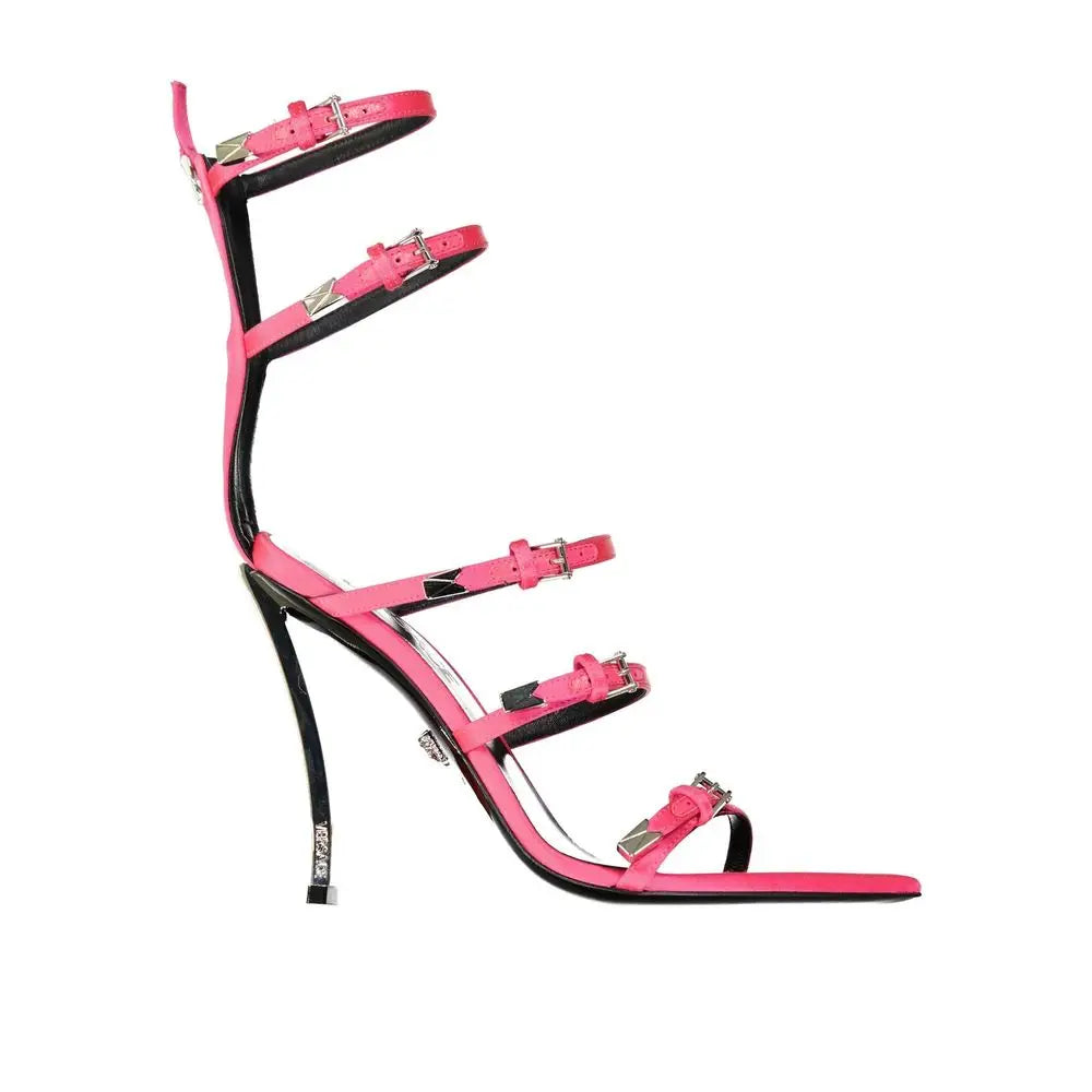 Versace Multicolor Silk Stiletto Heel Sandals - Højhælede sko